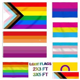 Banner Flags Gay Flag 90X150Cm Rainbow Things Pride Biual Lesbian Panual Lgbt Accessories Drop Delivery Home Garden Festive Party Supp Dhwdi