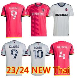 2024 St. L ouis City SOCCER JERSEYS New23 24 MLS HOME Away st Louis''RED' SC white NILSSON KLAUSS 9 NELSON GIOACCHINI VASSILEV BELL PIDRO FOOTBALL SHIRT Mens kids kit