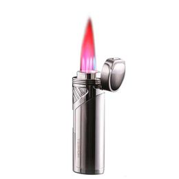 HD Croc Exclusive Cigar Lighter Big Fire Pink Four Flames Torch Lighter 2 In 1 Cigar Drill Windproof Lighter For Cigar