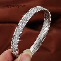 Van Cl ap classic High version pure silver kaleidoscope full sky star bracelet for women 18k rose gold ins Korean high end diamond JEO9
