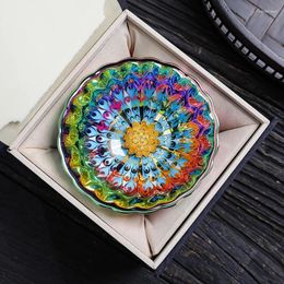 Teaware Sets Chinese High-end Luxury Tea Set Gold Ornaments Colourful Gilt Blue Lotus Ceramic Master Cup Teacup Year Gift Boutique