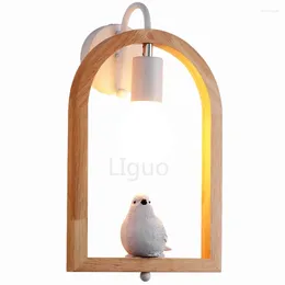 Lampada a parete Nordic Woodwork Ellittico Resina Bird Bird Commerci Luci del Country American Country El Hallway Fishtures