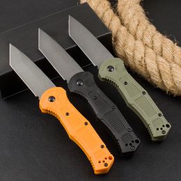 Special Offer BM9071 Automatic Tactical Knife D2 Stone Wash Tanto Point Blade GRN Handle EDC Pocket Folder Knives with Retail Box