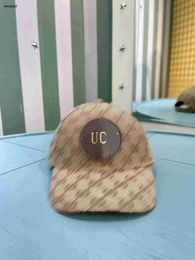 Luxury kids designer Hats Circular leather logo decoration baby Sun hat Size 3-12 year Box packaging girls boys Ball Cap 24April