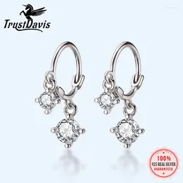 Stud Earrings Trustdavis Womens Fashion 925 Sterling Silver Gothic Dazzling CZ For Wedding Party Jewelry G6120