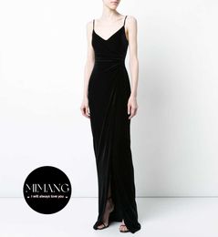 Black Burgundy Velvet long Dress Sexy and Slim Party Spaghetti Evening Dress