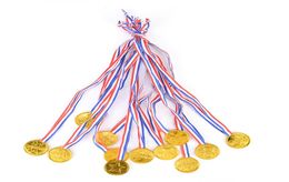 12pcs Children Gold Plastic Winners Medals Sports Day Party Bag Prize Awards Toys For party decor4343958