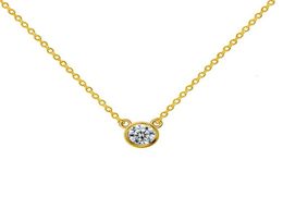 SAL 14K Gold Round Brilliant Cut HTHP Lab Crown Diamond Cipcant Collana per Prent273i2694462