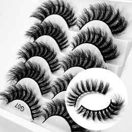 5 pairs 8D Fluffy Multilayer Lashes 15-26mm Black cotton Band Natural Soft Mink strip thick False eyelashes extentions