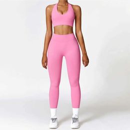 Women's Tracksuits Sportswear Clothing Sets Women High Waist Leggings And Top 2 Piece Set Seamless Tracksuit Fitness Workout Outfits Gym Wear Y240426