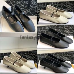 The Row Women TR leather Shoes Ballet Flat Ava Designer Fashion leisure Ava Ballet Shoes Sheepskin Canal Retro High quality Soft Ballet Shoes Size 35-40