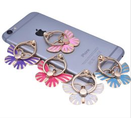 Butterfly Finger Ring Mobile Phone Ring Holder Bracket Metal Lazy Ring Mobile Phone Bracket 360 Degree Stand Holder For All mobile1192975