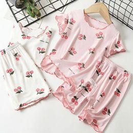 Girls Pyjamas Sets Summer Childrens Sleepwear Ice Silk Pijamas for Kids Breathable Baby Clothing Set Toddler underwear 240424