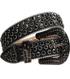 2021designerBlack Crystal Rhinestone Men Bling Full Diamond Studded Crocodile Leather Waist Belt Strap Cinto De Strass8525494