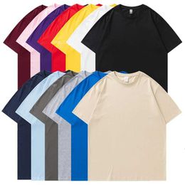 Men's T-Shirts Summer Cotton T shirts Men Simple Hip Hop Solid color Brand Tops Clothing Casual Tshirt man strtwear Cool Ts Shirts H240429