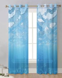 Curtain Ocean Summer Wallpaper Sunshine Bedroom Voile Window Treatment Drapes Tulle Curtains For Living Room Sheer