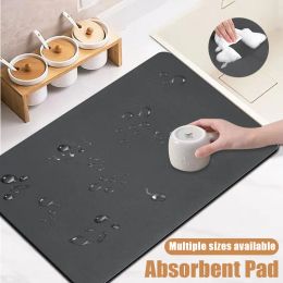 Set Super Absorbent Coffee Mats Drying Mat Tableware Bottle Rugs Quick Dry Bathroom Drain Pad Kitchen Splashproof Placemat