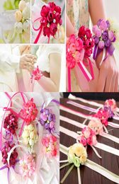 Artificial Flowers Wedding Decoration Boutonniere Groom Groomsman Pin Brooch Corsage Suit Bride Bridesmaid Wrist Flower Satin Rose1853730