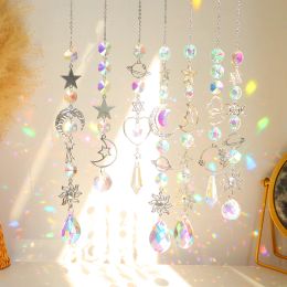 Decorations 1pc Sun Catcher, Colorful Crystals Hanging For Garden Christmas Tree Wedding Party Patio Backyard Car Home Outdoor Decoration