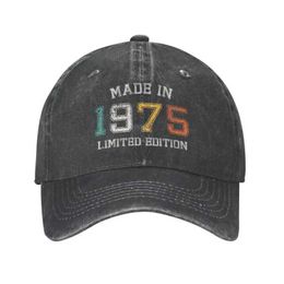 Ball Caps Customised cotton baseball cap born in 1975 suitable for women adjustable birthday gift dad outdoor Q240429