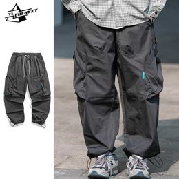 Men's Pants Japanese oversized cargo pants mens retro American long street mens long pants straight leg wide leg casual pants unisex style J240429