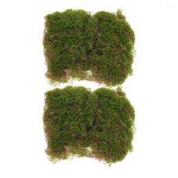 Decorative Flowers 2 Pcs Simulated Moss Block Turf For Sand Table Plastic Mat Sturdy Lawn Decor Artificial Model