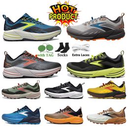 Top quality running shoes Cascadia 16 Mens brooks luxury Hyperion Hiking Tempo Triple black white grey Orange Mesh Trainers Outdoors mens Sports dhgate Size 36-45
