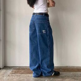 Женские джинсы American Simple Retro Pocket Officeed Jeans Womens Loose Wide Leg High Street Classic Trend Fashion Casual Straight Pantsl2403
