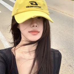 Ball Caps Korean Fashion Polished Casual Baseball Hat Spring And Summer Niche Hole Embroidery Adjustable Men's Women's Sports Cap
