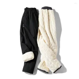 Men's Pants Men Winter Fleece Plus Size Waterproof Thicken Running Jogger With Pockets Heavyweight Warm Sherpa Lined Sweatpants