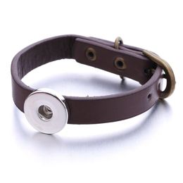 Charm Bracelets Snap Button Jewellery 18Mm Pu Leather Bracelet Women Men Snaps Jewely Drop Delivery Dhgarden Dhyzl