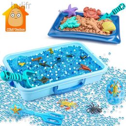 Sand Play Water Fun Kids Sand Toy Indoor Dynamic Colorful Play Sand Gel Water Ball Ocean Animal Model Outdoor Beach Set Educational Toy For Children d240429