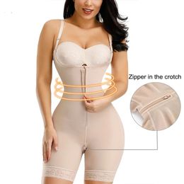 Fajas Colombianas Detachable Straps Full Body Shaper Tummy Slimming Postpartum Stage 3 Girdle Push Up Butt Lifter Shapewear 240426