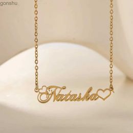 Pendant Necklaces Love Name Choker Personalised Letter Necklace Customised Necklace Womens Stainless Steel Jewellery Wholesale/Direct ShippingWX