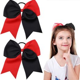 New Large Bows Hair Rope For Girls two tone Hair Ties Elastic Rubber Children Boutique Bands Kids Hair Accessories Gift