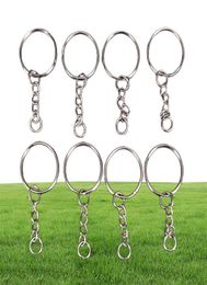 FashionColor 25mm Keyring Keychain Split Ring With Short Chain Key Rings Women Men Diy Key Chains Accessories 200pcs8023481