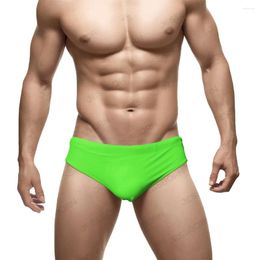 Men's Swimwear Sexy Mens Solid Swim Briefs Nylon Quick Dry Summer Male Pad Push Up Sport Beach Surfing Trunks Mayo Short Bathing Suit