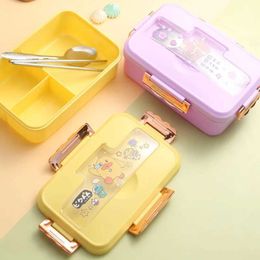 Bento Boxes Compartment Bento Lunch Box for Kids Girls Cartoon pattern Portable Students Bento Box with Fork Spoon Sand Snack Food Box