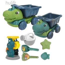 Sand Play Water Fun Sand Toys for Kids Dinosaur Sandbox Toys Animal Sand Molds with Dump Truck Smooth Portable Beach Toys for Garden Playground d240429