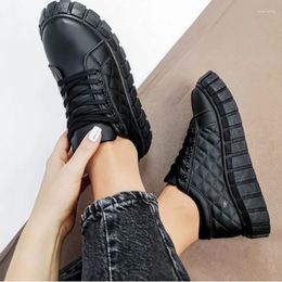 Casual Shoes Spring Black Sneakers Women 2024 Fashion Lace Up Ladies Comfy 43 Big Size Female Outdoor Sport