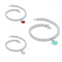 Fashion Luxury bracelet designer Jewellery Beaded Strands Bule heart pendant Bracelets for women party gift pink Red pendant S925 trendy girlfriend 69683878