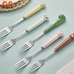 Forks Dinnerware Home Flatware Stainless Steel Cake Fruit Special Gift Spoon Cartoon Cute Fork Snack Dessert