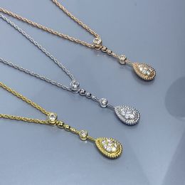 2024 designer High quality drop gemstone necklace female clavicle chain elegant women luxury neckalce Jewellery Gift no box