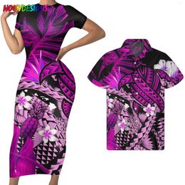 Party Dresses NOISYDESIGNS Hawaiian Plumeria Pineapple Print Dress 2024 Pencil Short Sleeve Women's Sukienka Letnia Damska