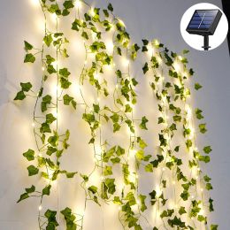 Decorations Fairy Lights 2Meter 20 LED Solar Lights Maple Leaf Waterproof Outdoor Garland Lamp Christmas for Lawn Tree Garden Decoration