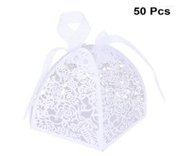 Gift Wrap 50Pcs Laser Cut Flower Wedding Candy Box For Guest Favors And Gifts Christmas Birthday4721235