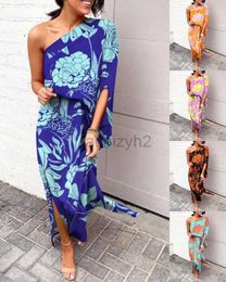 Basic Casual Dresses Designer Dress Sexy Fashion Slant Shoulder Single Side Sleeve Dress