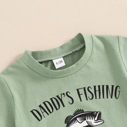 Clothing Sets Toddler Baby Boy Fish Outfit Daddy S Fishing Buddy Short Sleeve T-Shirt Shorts Set Summer Clothes