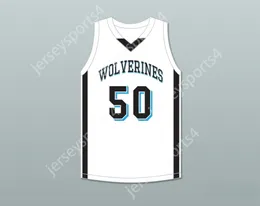 CUSTOM NAY Name Youth/Kids ROB GRONKOWSKI 50 WOODLAND HILLS HIGH SCHOOL WOLVERINES WHITE BASKETBALL JERSEY 2 TOP Stitched S-6XL