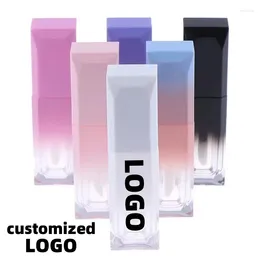 Storage Bottles Customised Logo For Lip Gloss Bottle Multi-color Gradient Tube Empty 5ml Homemade